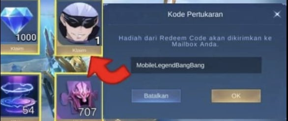 kode redeem mobile legends